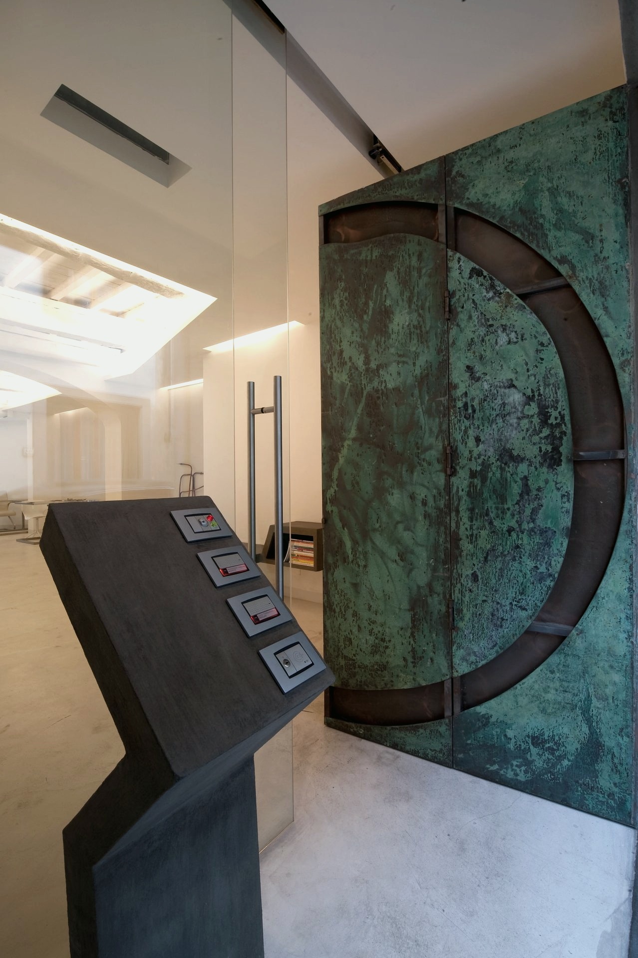 Dettaglio rame ossidato — progetto Studio Architettura, Firenze