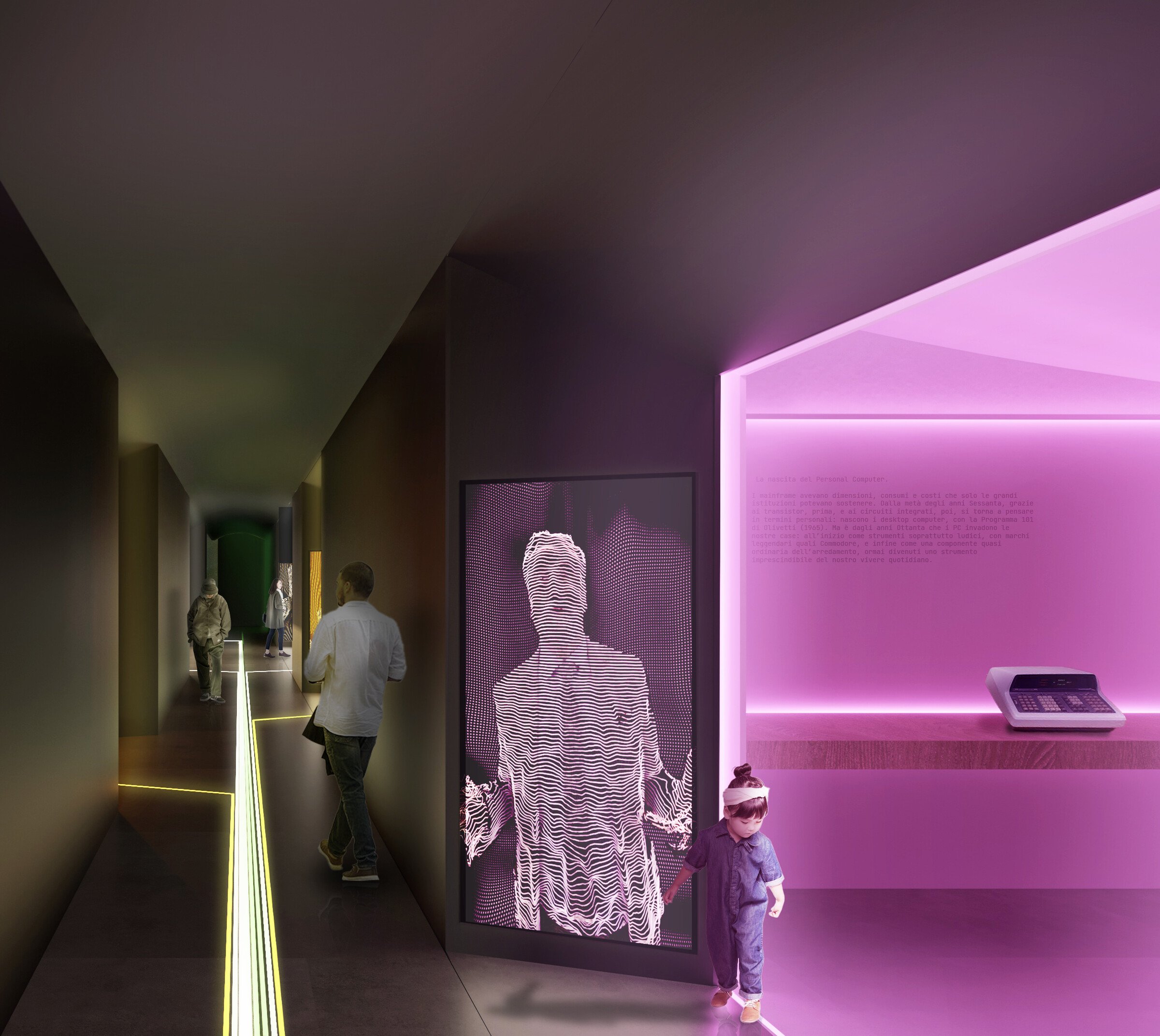 Museo del Calcolo — render illuminazione museale