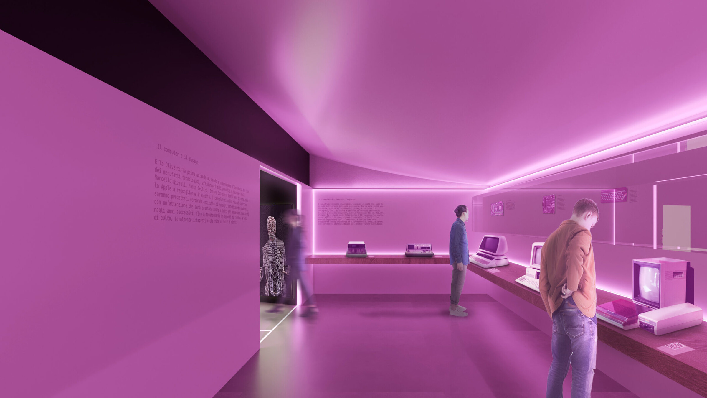 Museo del Calcolo — render segnaletica ambientale