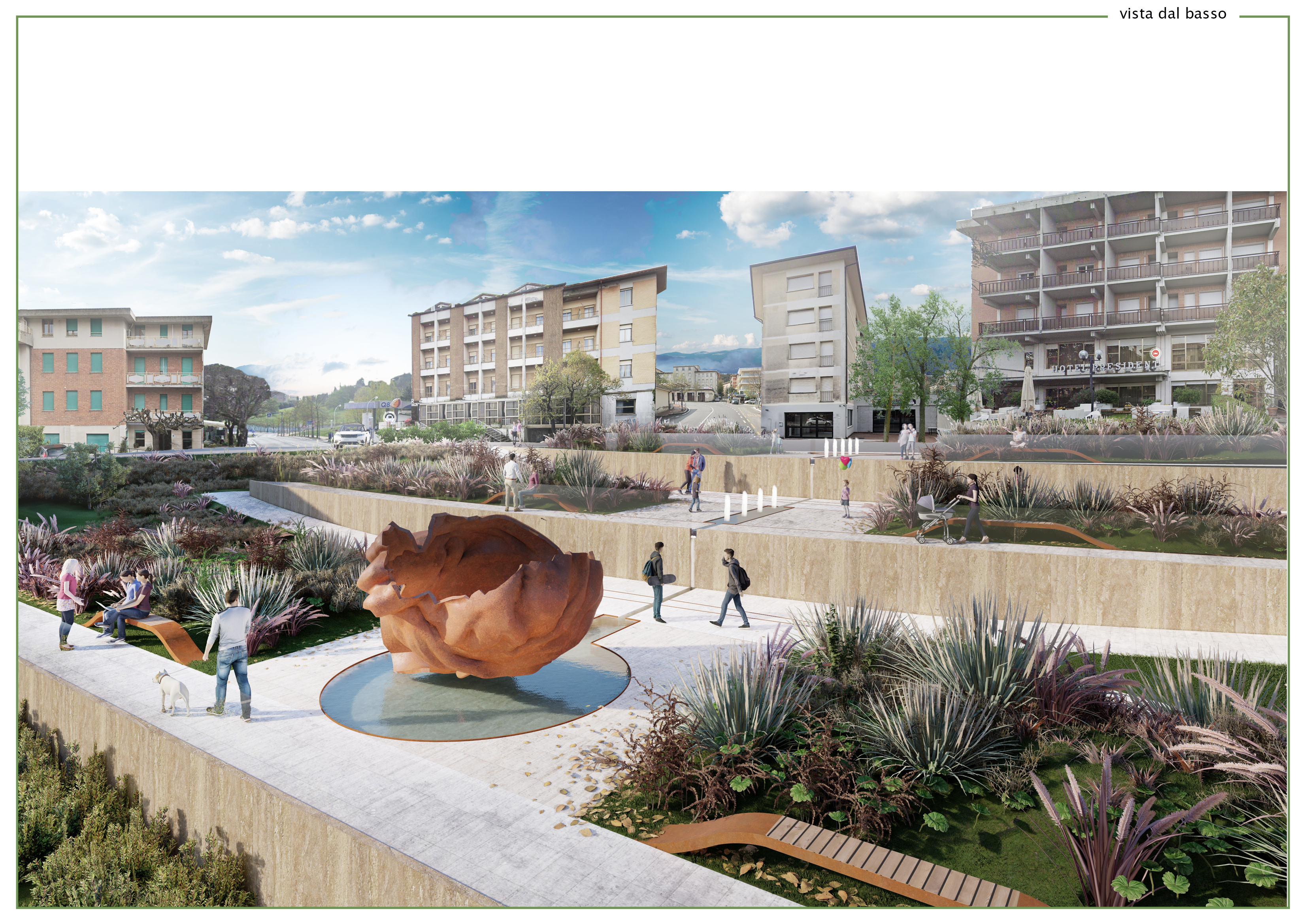 Piazza Indipendenza — vista complessiva serale